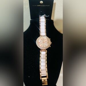 New York & Company Rose Gold and Pink Women's Watch